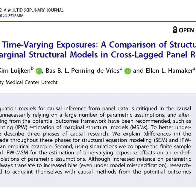 Causal effects of time-varying exposures: A comparison of structural equation modeling and marginal structural models in cross-lagged panel research